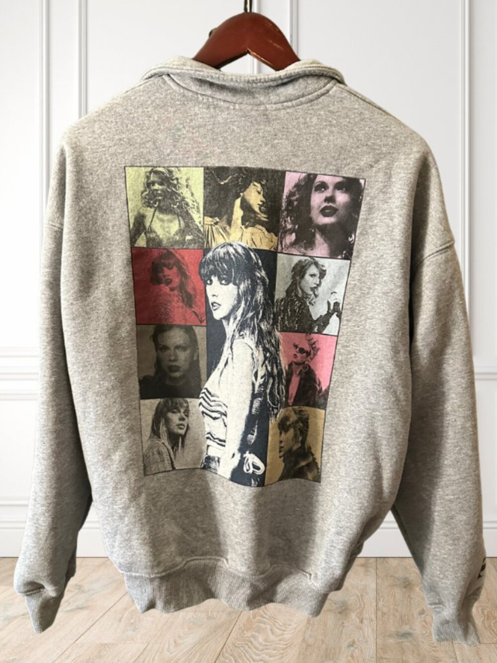 Taylor Swift Eras Tour Oversized Quarter Zip Sweatshirt Gray XS Official Merch